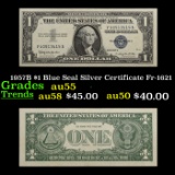 1957B $1 Blue Seal Silver Certificate Fr-1621 Grades Choice AU