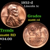 1952-d Lincoln Cent 1c Grades GEM+ Unc RD
