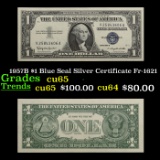 1957B $1 Blue Seal Silver Certificate Fr-1621 Grades Gem CU