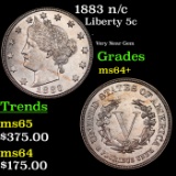 1883 n/c Liberty Nickel 5c Grades Choice+ Unc