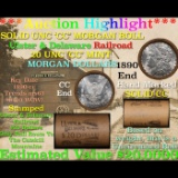 ***Auction Highlight*** Solid CC Uncirculated Morgan Dollar Shotgun Roll 1890 & CC ends 20 Unc CC Mo