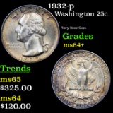 1932-p Washington Quarter 25c Grades Choice+ Unc