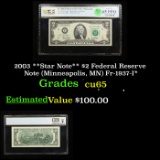 2003 **Star Note** $2 Federal Reserve Note (Minneapolis, MN) Fr-1937-I* Grades Gem CU