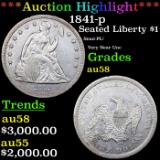 ***Auction Highlight*** 1841-p Seated Liberty Dollar $1 Graded au58 By SEGS (fc)