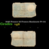 1940 France 10 Francs Banknote P# 84 Grades vg, very good