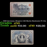 1908 Germany (Empire) 100 Marks Banknote P# 33a Grades xf+