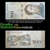 5x 2017-2018 Venezuela Banknotes, Denomination Set of 2, 500, 2000, 10,000, 20,000 Bolivares, All CU