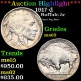 ***Auction Highlight*** 1917-d Buffalo Nickel 5c Graded ms62 By SEGS (fc)