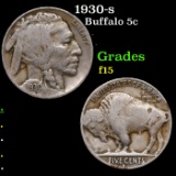 1930-s Buffalo Nickel 5c Grades f+