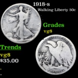 1918-s Walking Liberty Half Dollar 50c Grades vg, very good