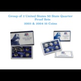 Group of 2 2003-2004 United States Quarters Proof Set - 10 pc set - Low Mintage