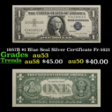 1957B $1 Blue Seal Silver Certificate Fr-1621 Grades Select AU