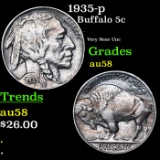 1935-p Buffalo Nickel 5c Grades Choice AU/BU Slider