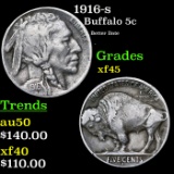 1916-s Buffalo Nickel 5c Grades xf+