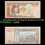 2016 Mongolia 50 Tugrik Banknote P# 64d Grades Gem+ CU