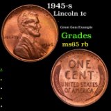 1945-s Lincoln Cent 1c Grades GEM Unc RB