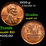 1950-p Lincoln Cent 1c Grades GEM+ Unc RD