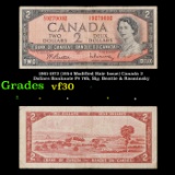 1961-1972 (1954 Modified Hair Issue) Canada 2 Dollars Banknote P# 76b, Sig. Beattie & Rasminsky Grad