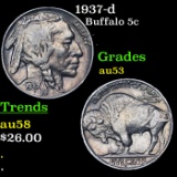 1937-d Buffalo Nickel 5c Grades Select AU