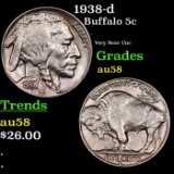 1938-d Buffalo Nickel 5c Grades Choice AU/BU Slider