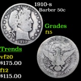 1910-s Barber Half Dollars 50c Grades f+