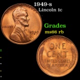 1949-s Lincoln Cent 1c Grades GEM+ Unc RB