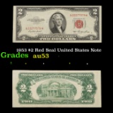 1953 $2 Red Seal United States Note Grades Select AU