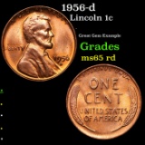 1956-d Lincoln Cent 1c Grades GEM Unc RD