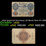 1910 Imperial Germany 20 Mark Note P# 40B Grades vf++