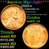 ***Auction Highlight*** 1910-s Lincoln Cent 1c Graded ms64+ rd By SEGS (fc)