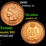 1890 Indian Cent 1c Graded ms64 rd By SEGS