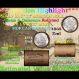 ***Auction Highlight*** Solid CC Uncirculated Morgan Dollar Shotgun Roll 1883 & 1884 ends 20 Unc CC