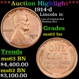 ***Auction Highlight*** 1914-d Lincoln Cent 1c Graded ms62 bn By SEGS (fc)