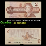 1986 Canada 2 Dollar Note  P# 94C Grades xf details