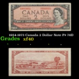 1954-1973 Canada 2 Dollar Note P# 76D Grades xf