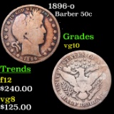 1896-o Barber Half Dollars 50c Grades vg+