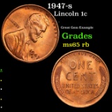 1947-s Lincoln Cent 1c Grades GEM Unc RB