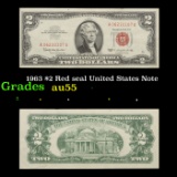 1963 $2 Red seal United States Note Grades Choice AU