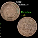 1863 Indian Cent 1c Grades vg, very good