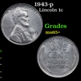 1943-p Lincoln Cent 1c Grades GEM+ Unc