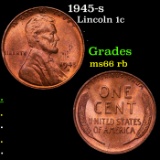 1945-s Lincoln Cent 1c Grades GEM+ Unc RB