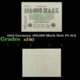 1923 Germany 100,000 Mark Note P# 91A Grades xf