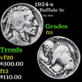 1924-s Buffalo Nickel 5c Grades f+