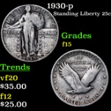 1930-p Standing Liberty Quarter 25c Grades f+