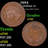 1884 Indian Cent 1c Grades xf