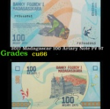 2017 Madagascar 100 Ariary Note P# 97 Grades Gem+ CU