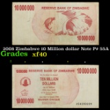 2008 Zimbabwe 10 Million dollar Note P# 55A Grades xf