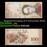 Assorted Grouping of 5 Venezuelan Notes Grades CU