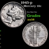 1945-p Mercury Dime 10c Grades Choice AU/BU Slider