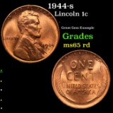1944-s Lincoln Cent 1c Grades GEM Unc RD